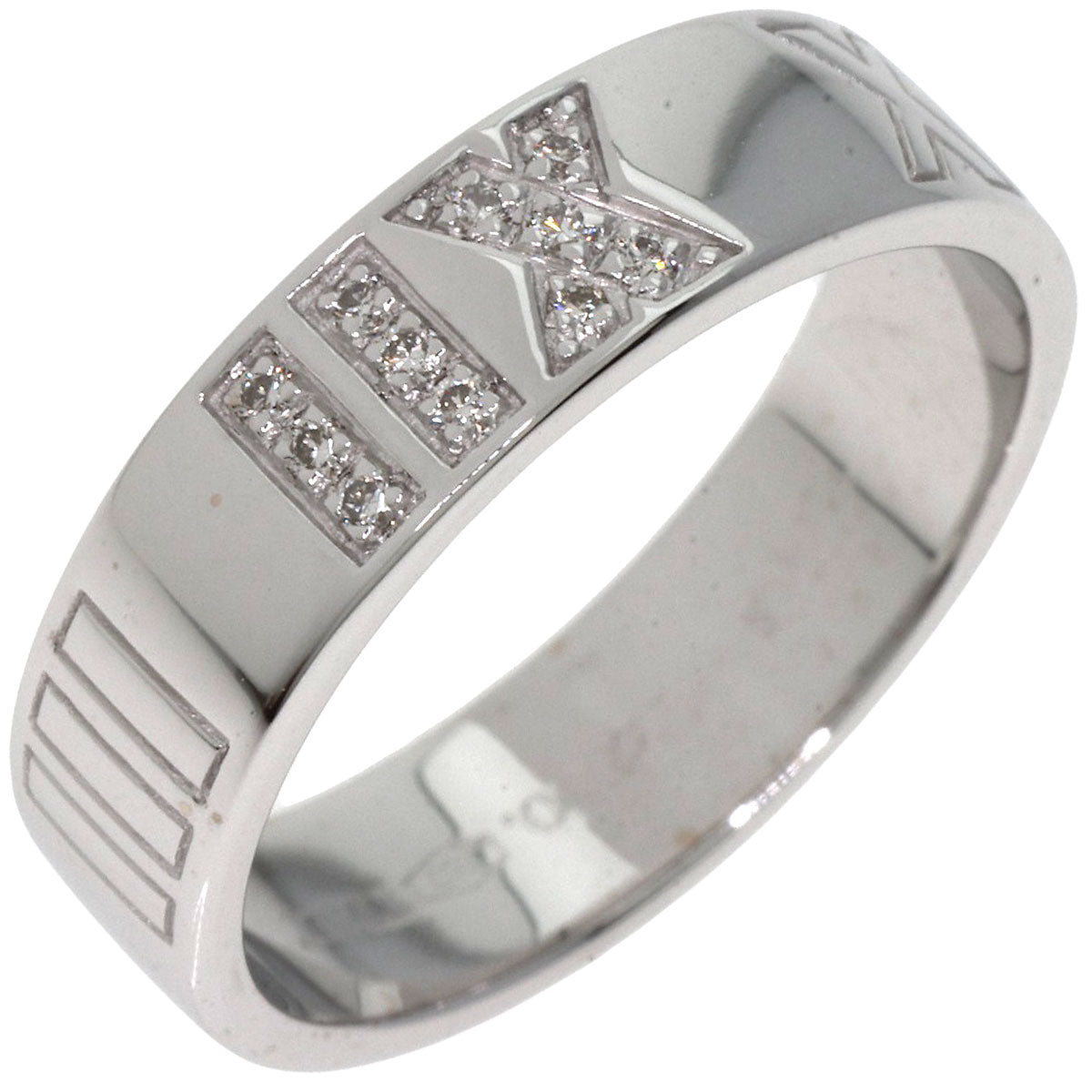 Tiffany&Co. Ring K18Wg Silver Atlas Diamond Women