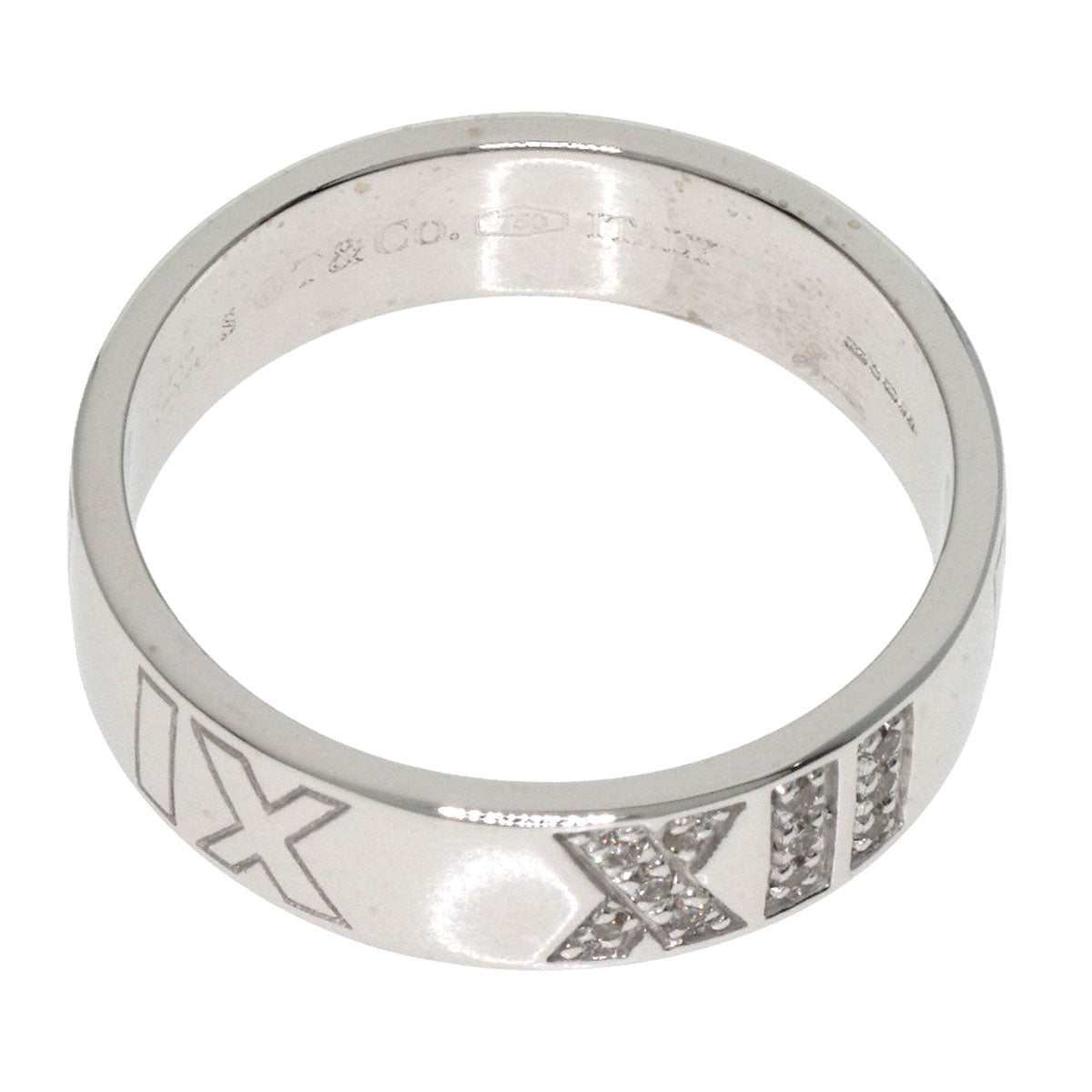 Tiffany&Co. Ring K18Wg Silver Atlas Diamond Women