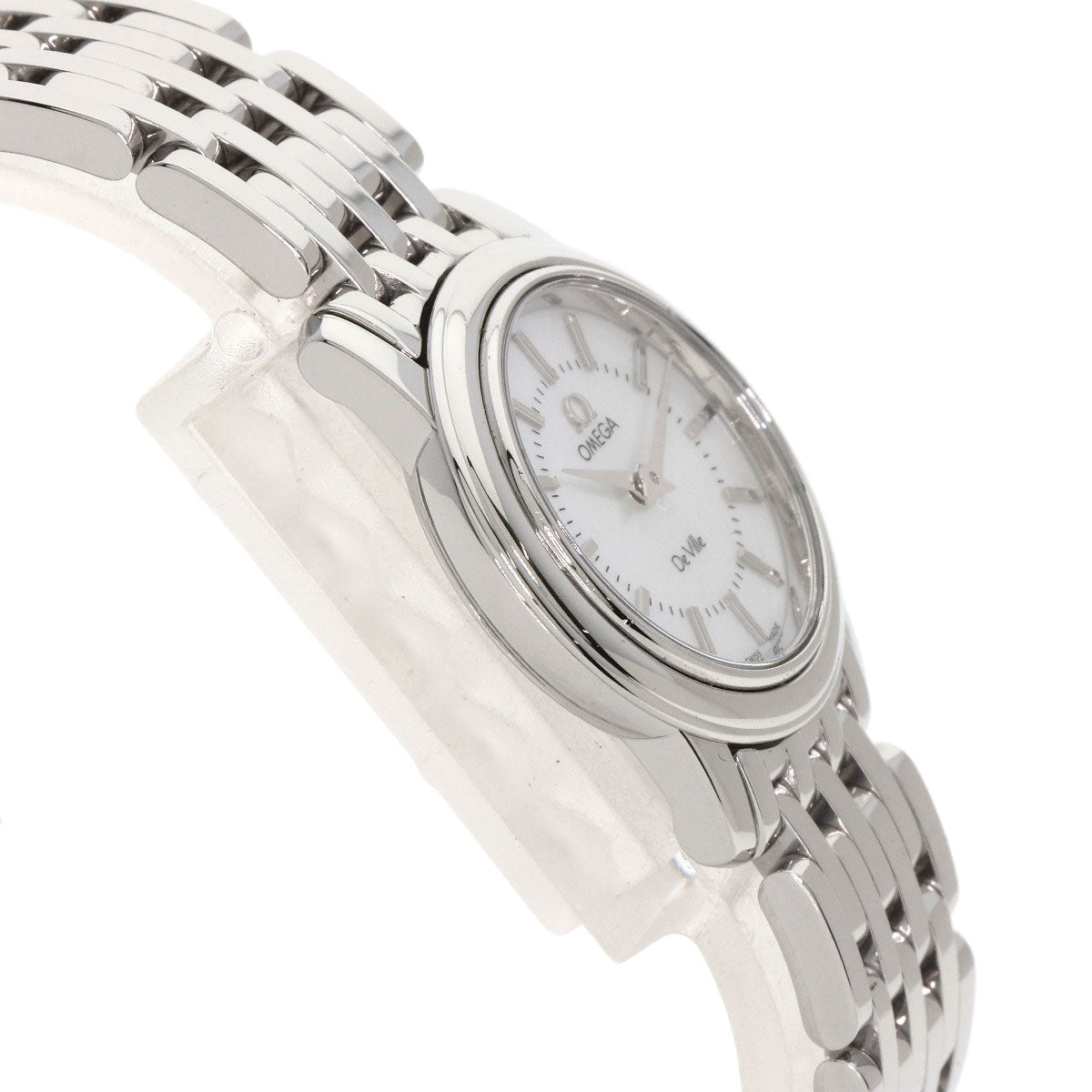 Omega Watches Quartz 4570.72 Stainless Steel Silver De Ville Prestige White Shell Dial