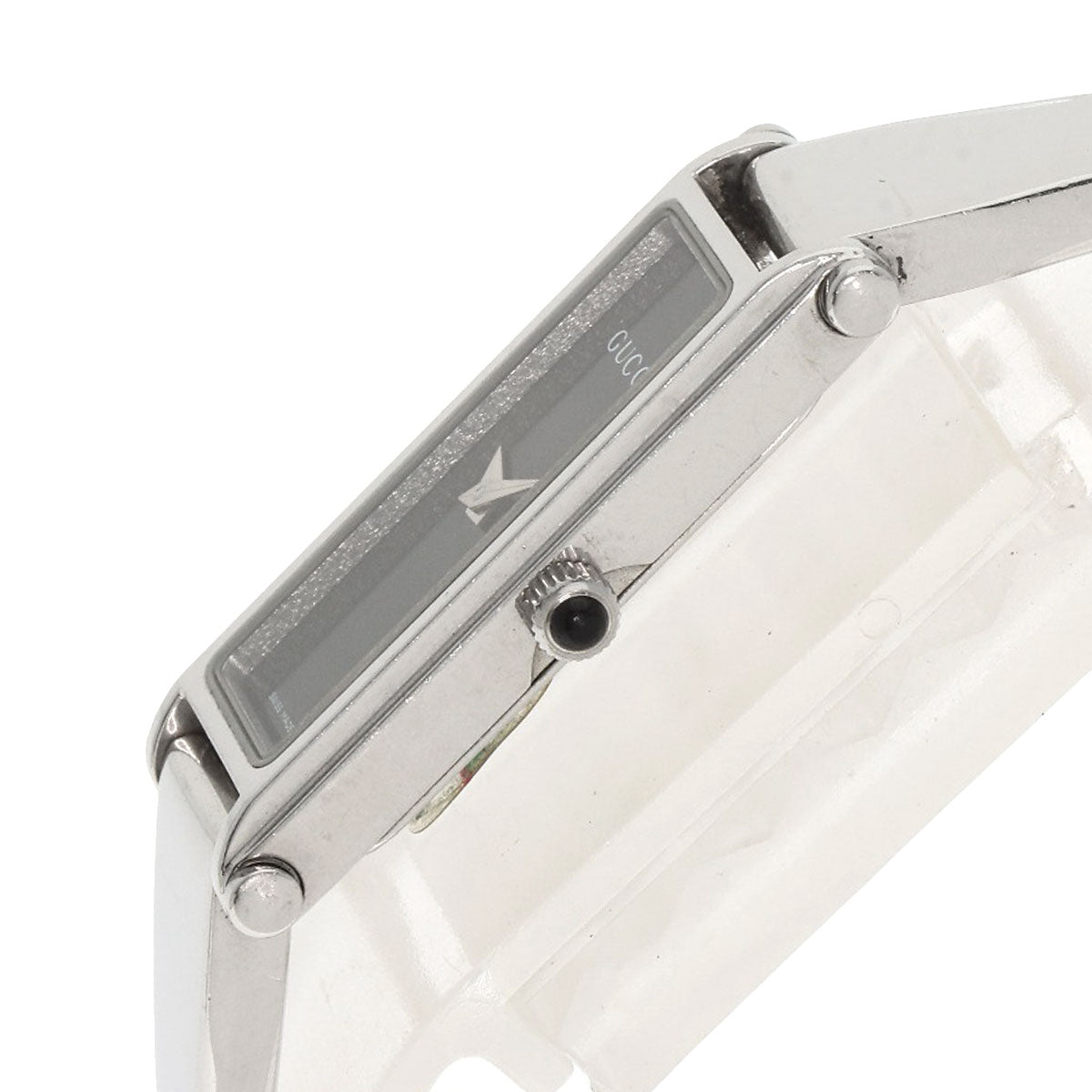 Gucci Watches Quartz 1500L Stainless Steel , Stainless Steel Silver Square Face Black Dial Women