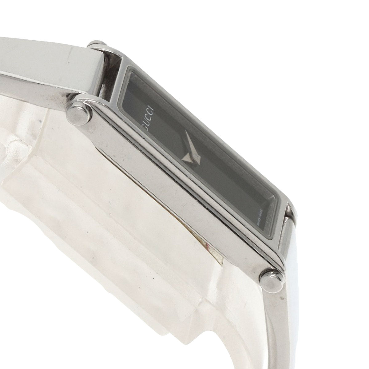 Gucci Watches Quartz 1500L Stainless Steel , Stainless Steel Silver Square Face Black Dial Women