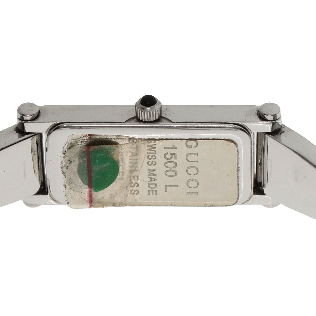 Gucci Watches Quartz 1500L Stainless Steel , Stainless Steel Silver Square Face Black Dial Women