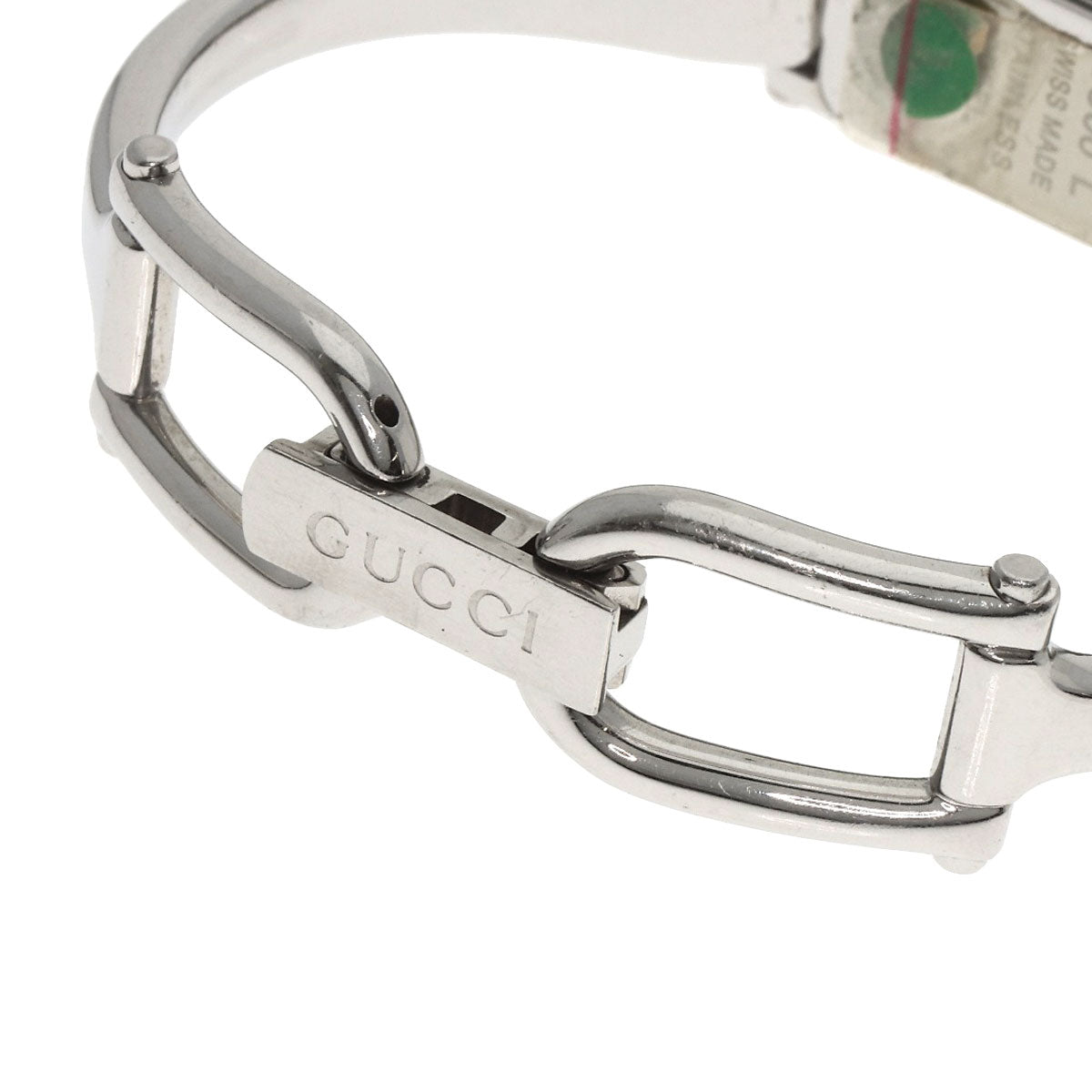 Gucci Watches Quartz 1500L Stainless Steel , Stainless Steel Silver Square Face Black Dial Women