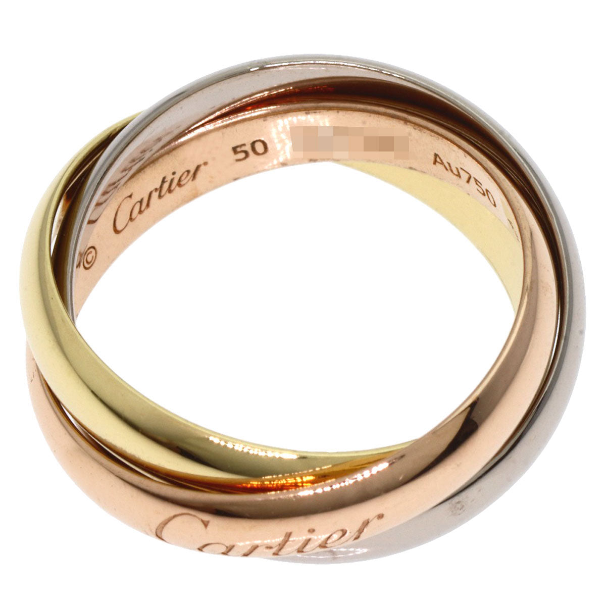 Cartier Ring 18K Yellow Gold Gold Trinity Ring #50 Current