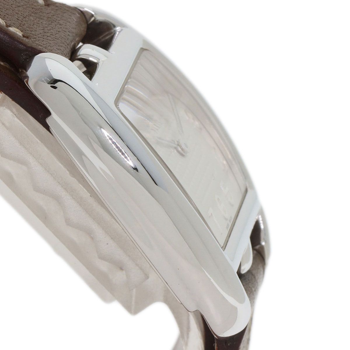 Hermes Watches Quartz Ct1.250 Sv925 , Leather Silver Cape Cod Double Tour Etoupe White Dial Women