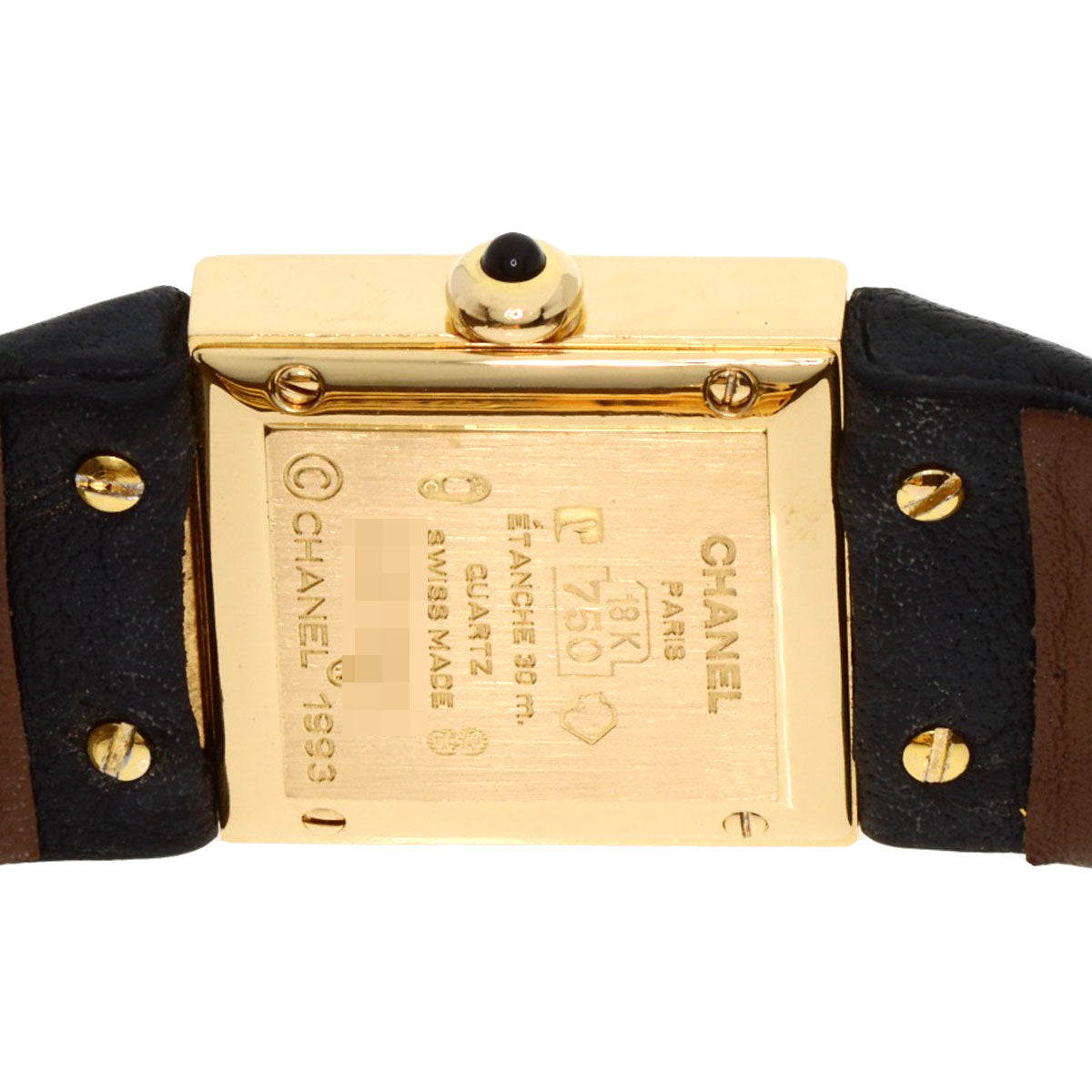 Chanel Watches Quartz H0111 K18Yg, Leather Gold Matrasse Black Dial Women