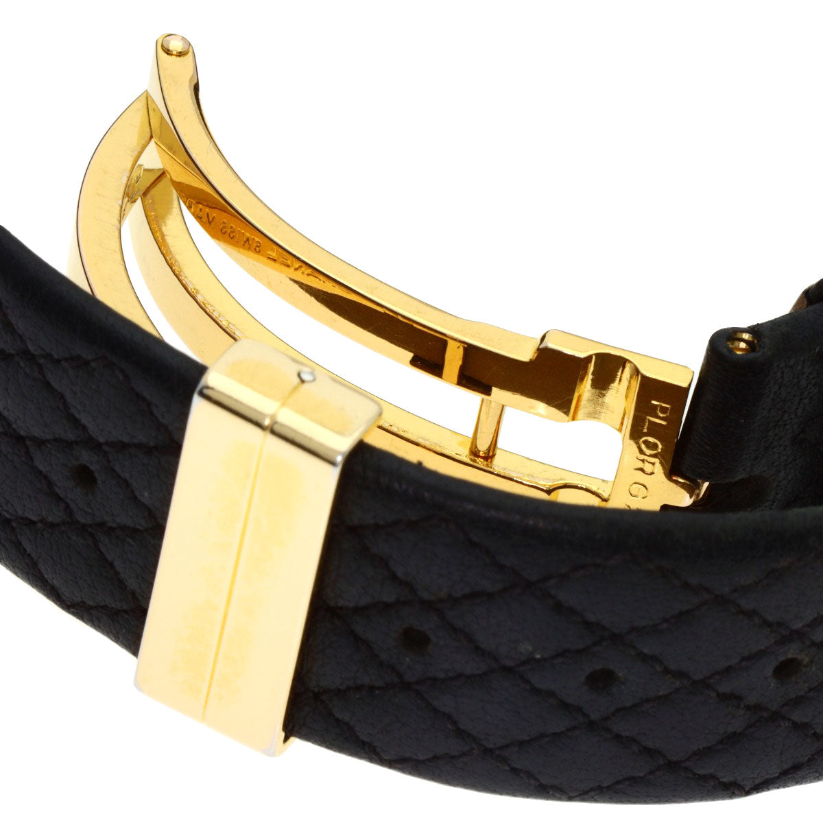 Chanel Watches Quartz H0111 K18Yg, Leather Gold Matrasse Black Dial Women