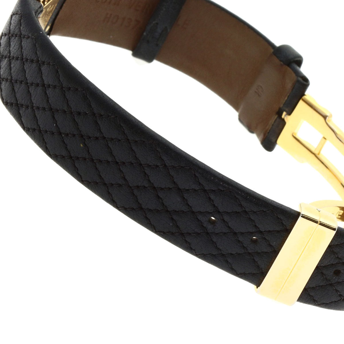 Chanel Watches Quartz H0111 K18Yg, Leather Gold Matrasse Black Dial Women
