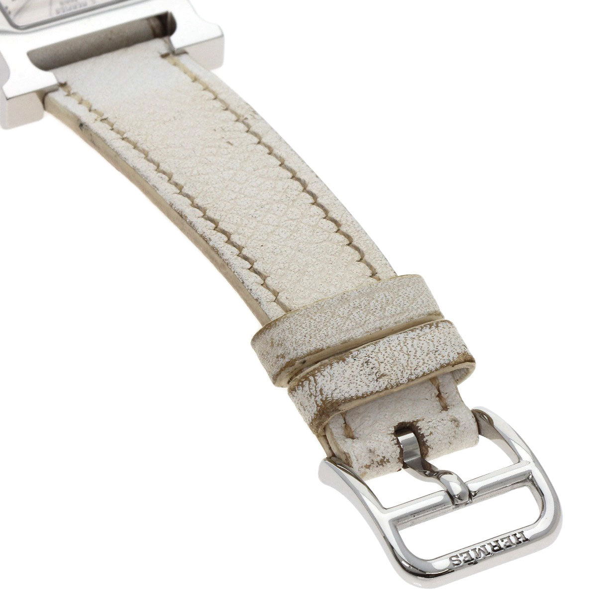 Hermes Watches Quartz Hh1.210 Stainless Steel, Leather Silver H Watch Silver Dial Women