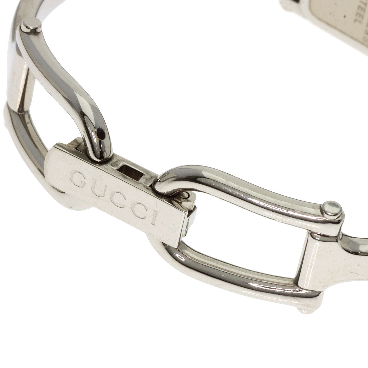 Gucci Watches Quartz 1500L Stainless Steel , Stainless Steel Silver Square Face Pink Shell Dial