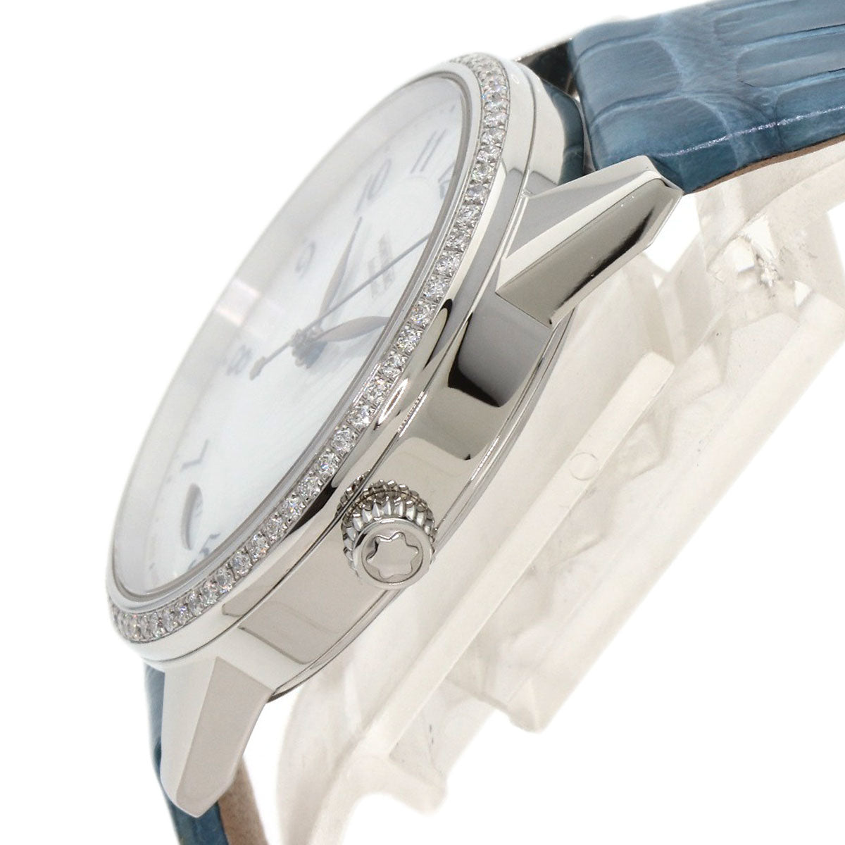 Montblanc Watches Mechanical Automatic Mb118772 Stainless Steel, Leather Silver Boheme Diamond
