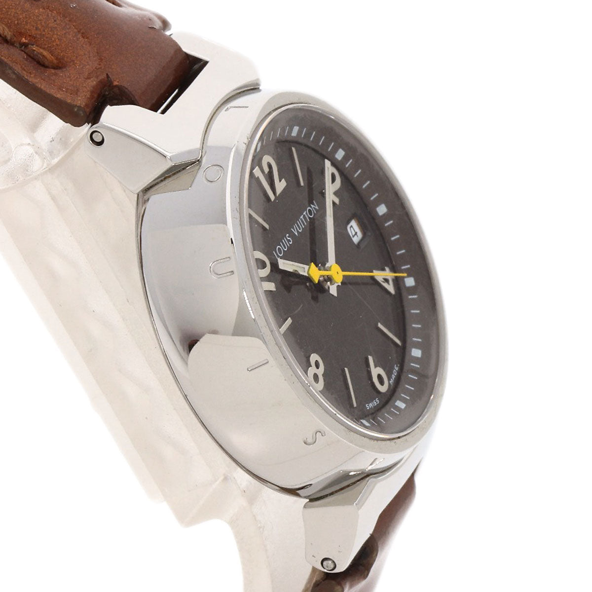 Louis Vuitton Watches Quartz Q1211 Stainless Steel, Leather Silver Tambour Brown Dial Women