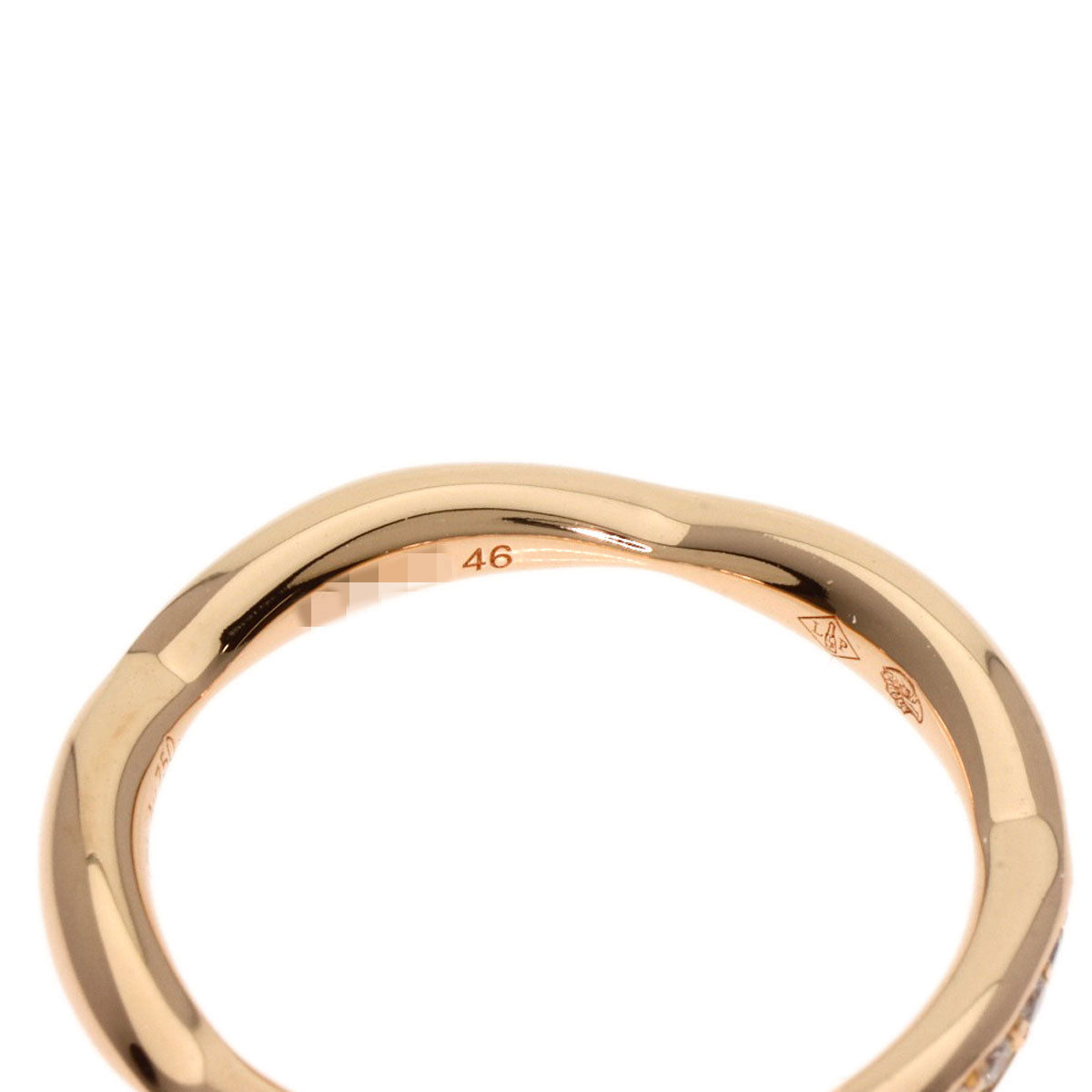 Chanel Ring 18K Pink Gold Gold Camellia Half Eternity Diamond #46