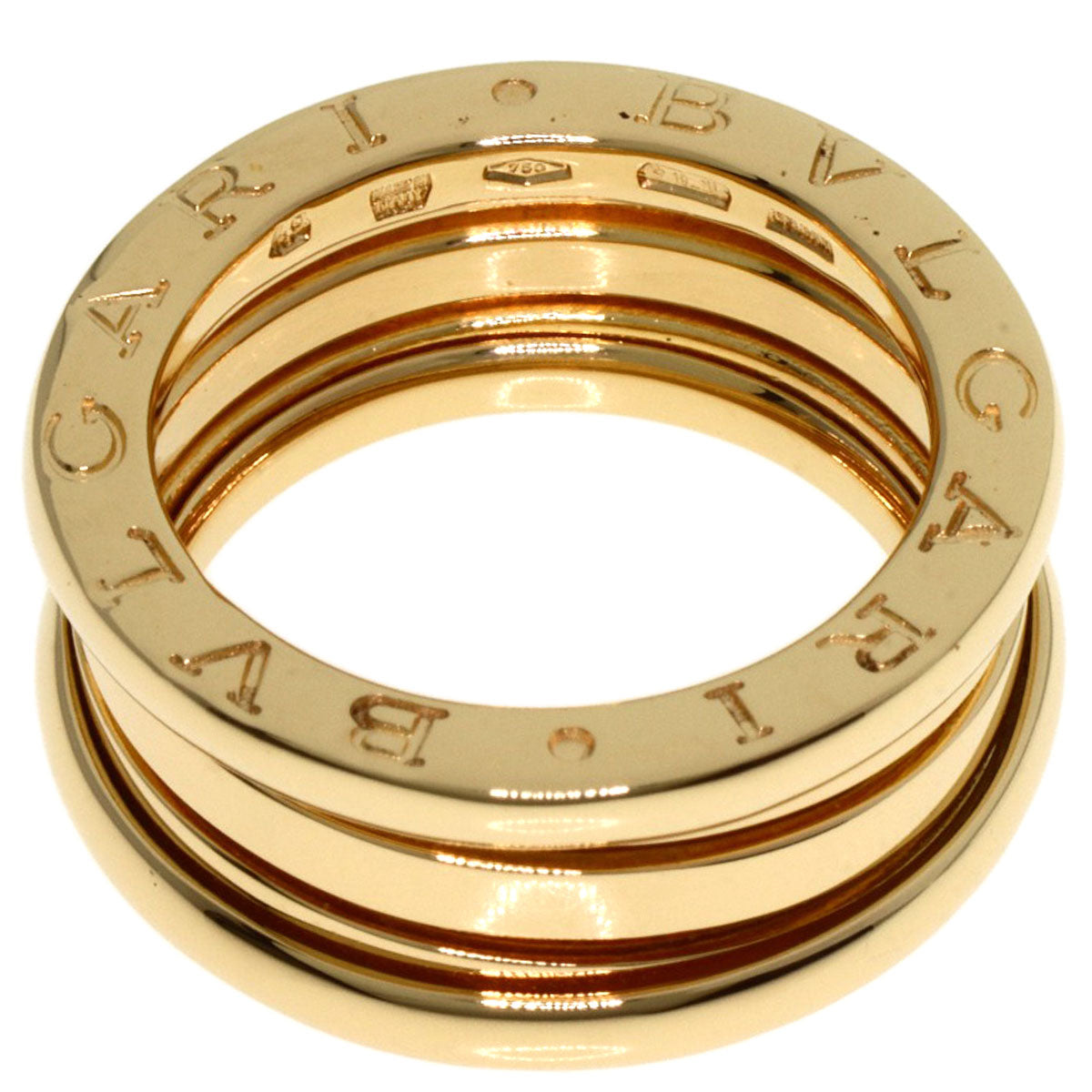Bvlgari Ring 18K Yellow Gold Gold B-Zero1 B-Zero One 2 Band #49 Women