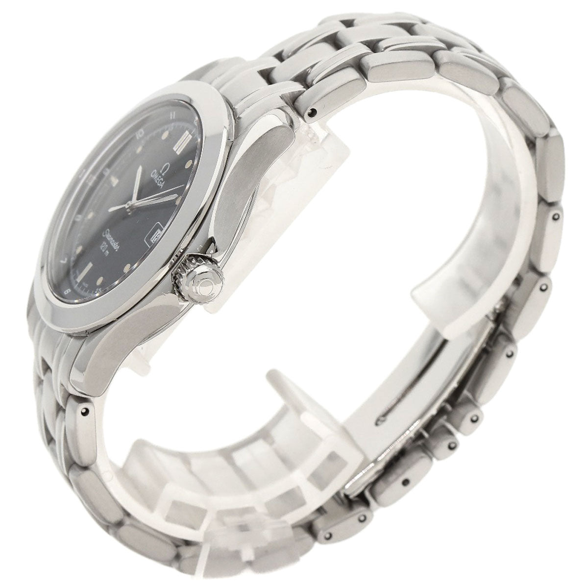 Omega Watches Quartz 2511.50 Stainless Steel , Stainless Steel Silver Seamaster 120M Black Dial Mens
