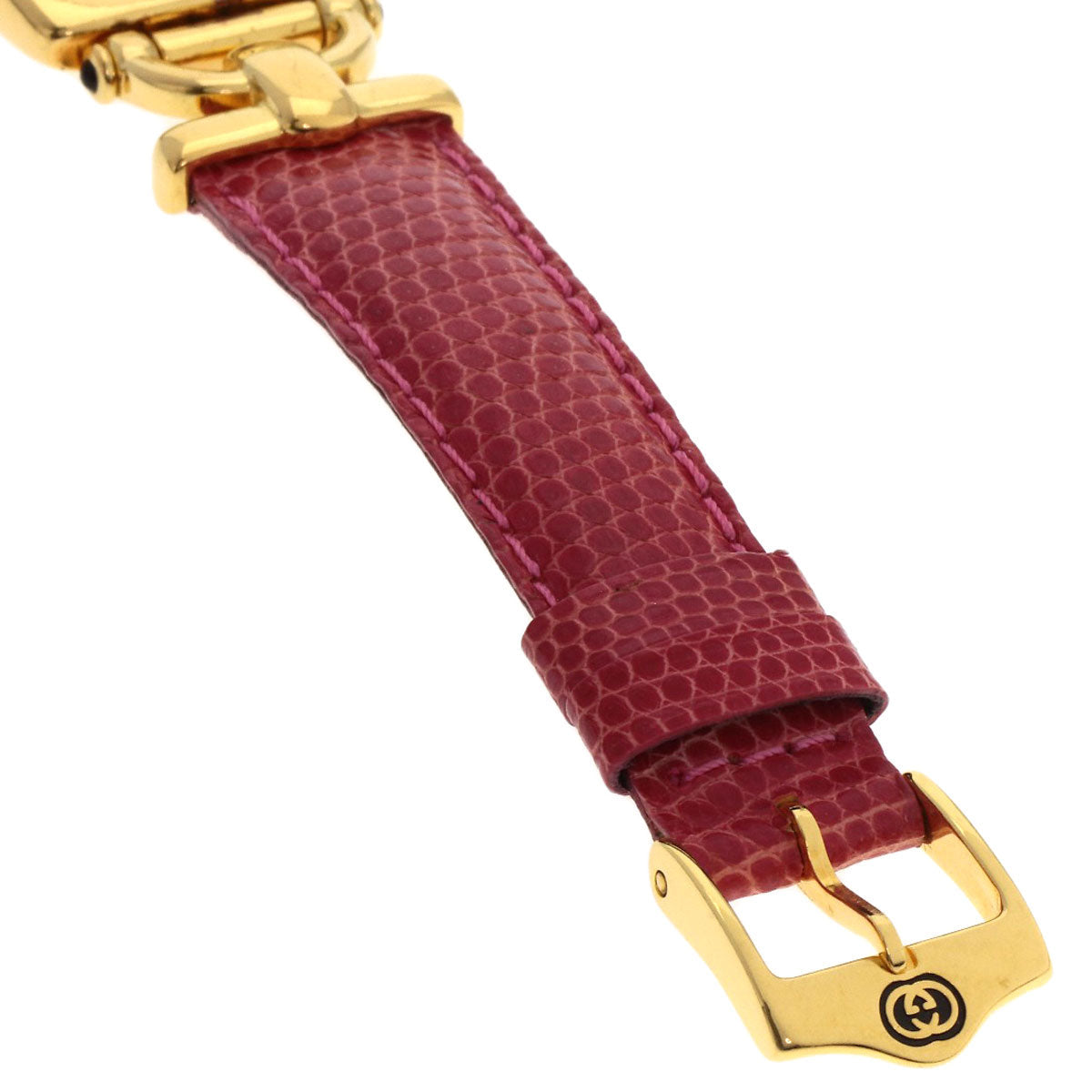 Gucci Watches Quartz 6300L Gold Plated, Leather Gold Logo White Dial Women