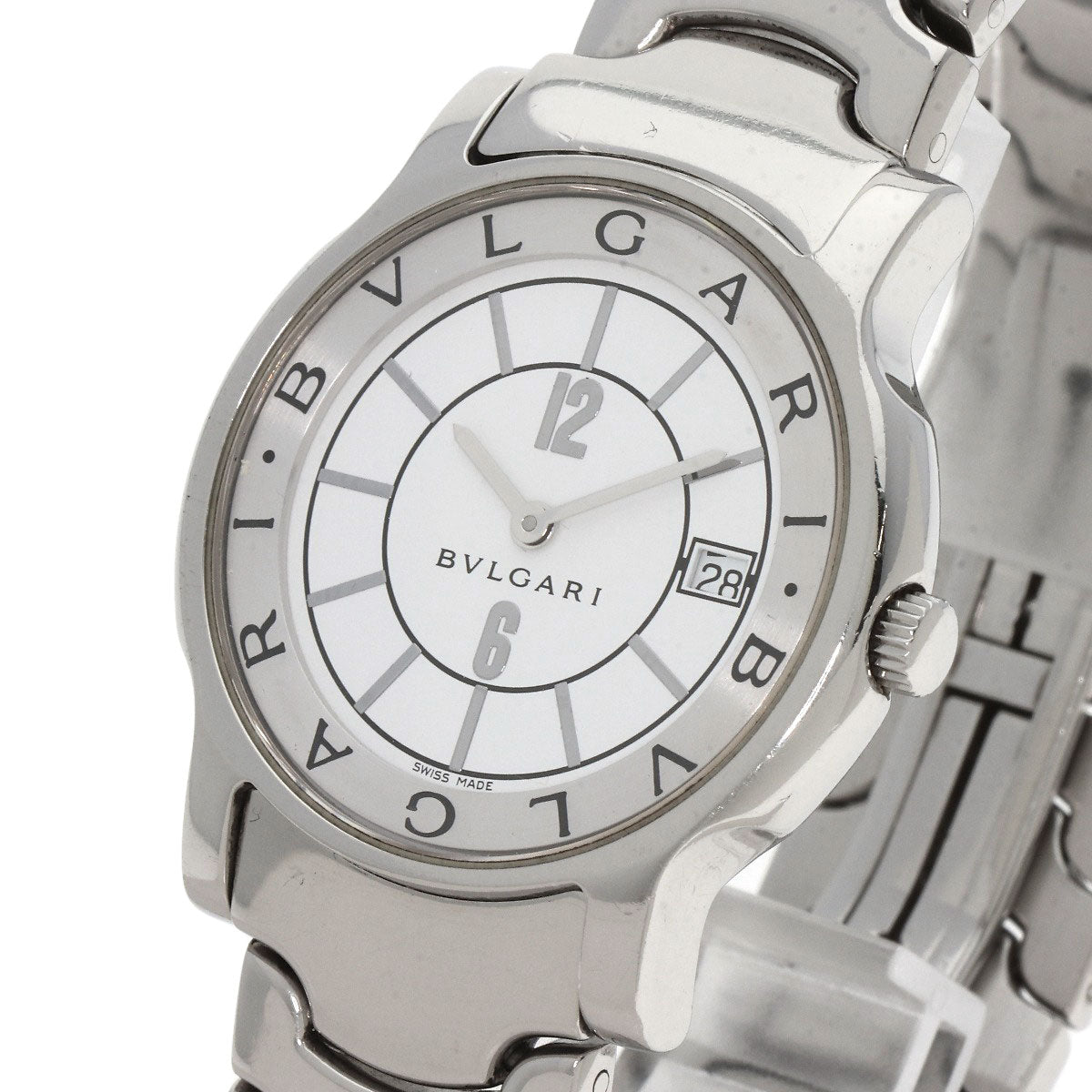 Bvlgari Watches Quartz St35Ss Stainless Steel , Stainless Steel Silver Solo Tempo White Dial Mens