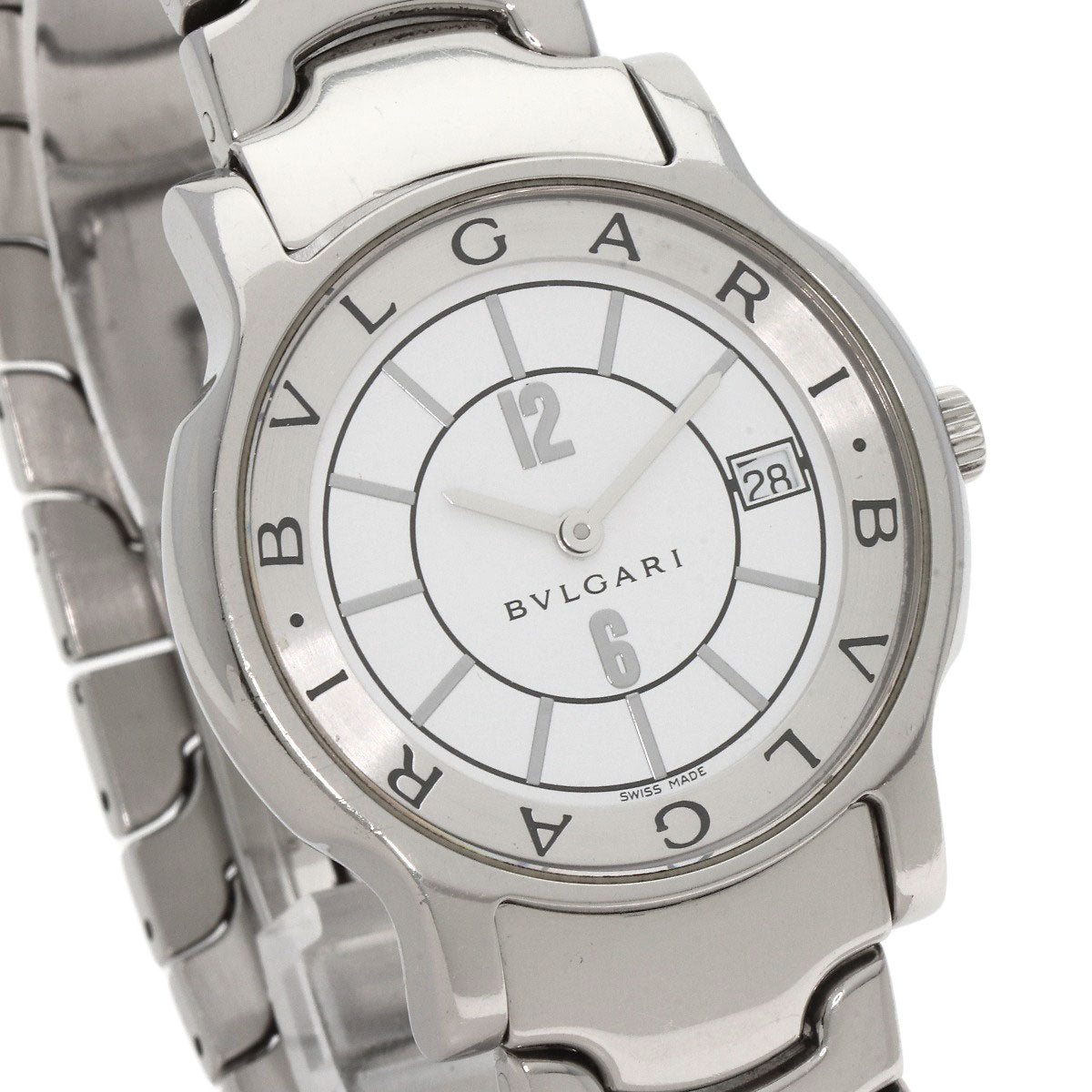 Bvlgari Watches Quartz St35Ss Stainless Steel , Stainless Steel Silver Solo Tempo White Dial Mens