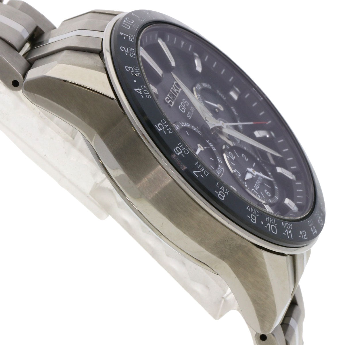 Seiko Watches Solar Powered Sbxc003 5X53-0Ab0 Titanium Ceramic , Titanium Silver Astron Black Dial