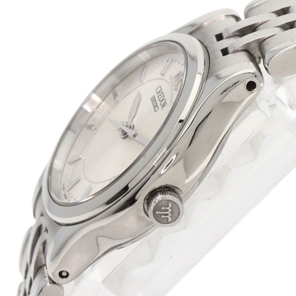 Seiko Watches Quartz 4J85-0A20 Stainless Steel , Stainless Steel Silver Credor Silver Dial Women