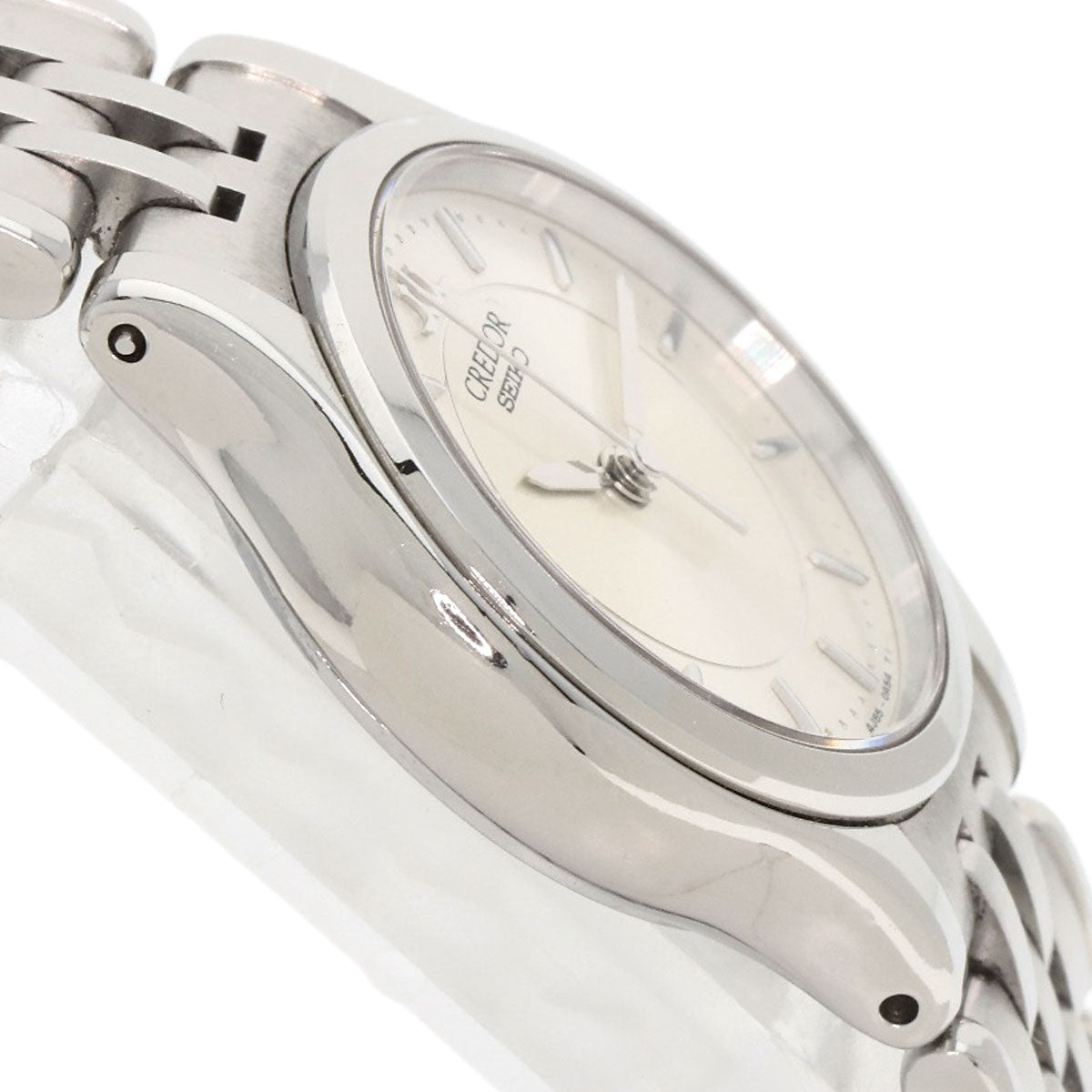 Seiko Watches Quartz 4J85-0A20 Stainless Steel , Stainless Steel Silver Credor Silver Dial Women