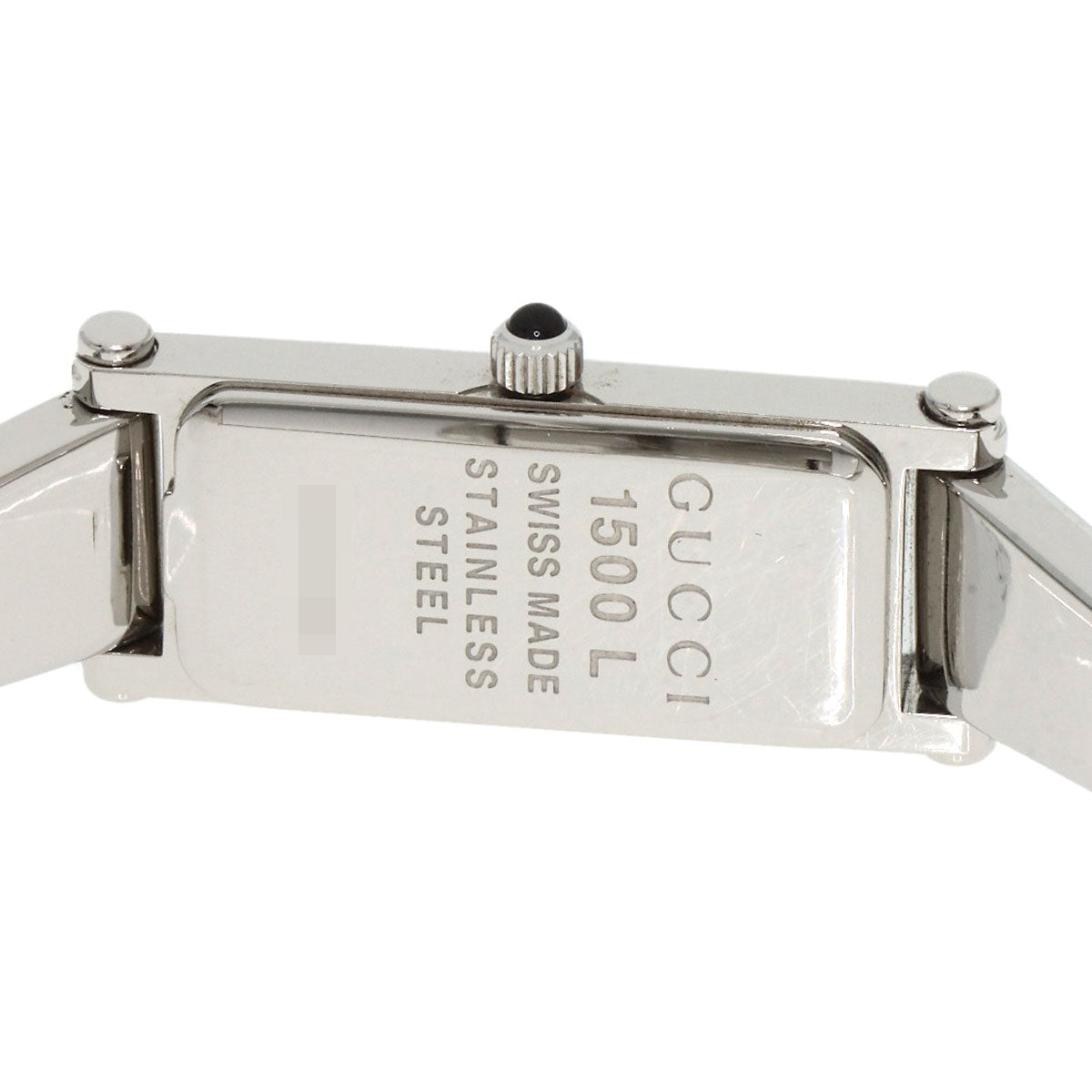 Gucci Watches Quartz 1500L Stainless Steel , Stainless Steel Silver Square Face 1P Diamond Bangle