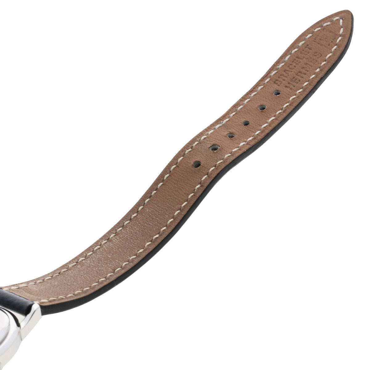 Hermes Watches Quartz Co1.510 Stainless Steel, Leather Silver Clipper Oval White Dial Women
