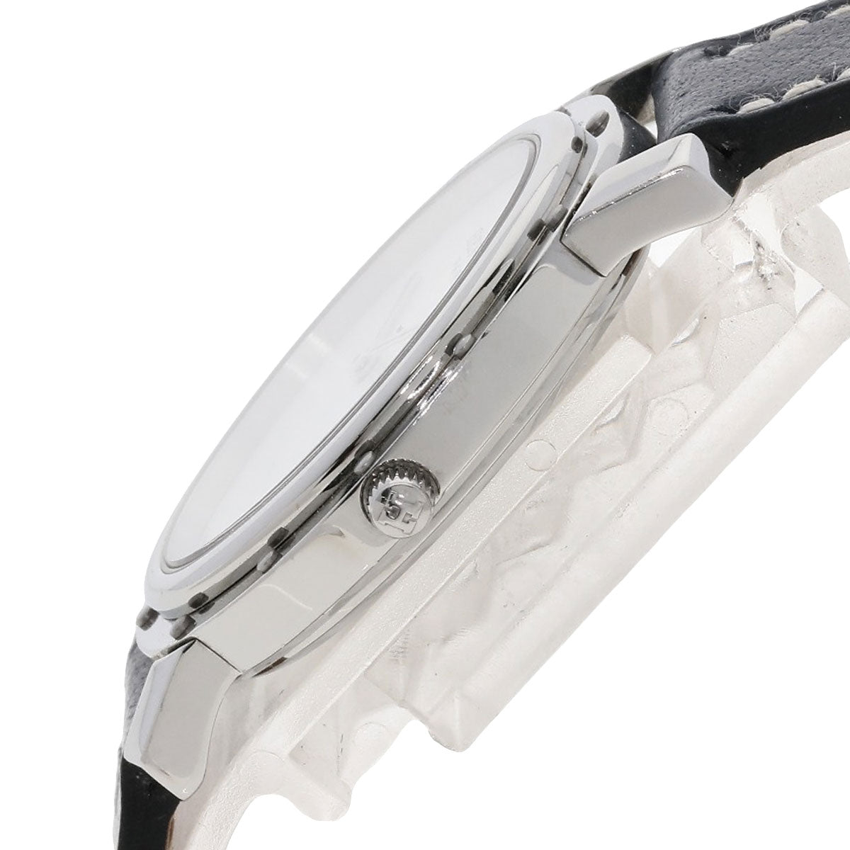 Hermes Watches Quartz Co1.510 Stainless Steel, Leather Silver Clipper Oval White Dial Women