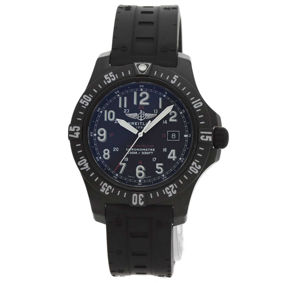 Breitling Watches Quartz X74320 Bright Light, Resin Black Colt Sky Racer Black Dial Mens