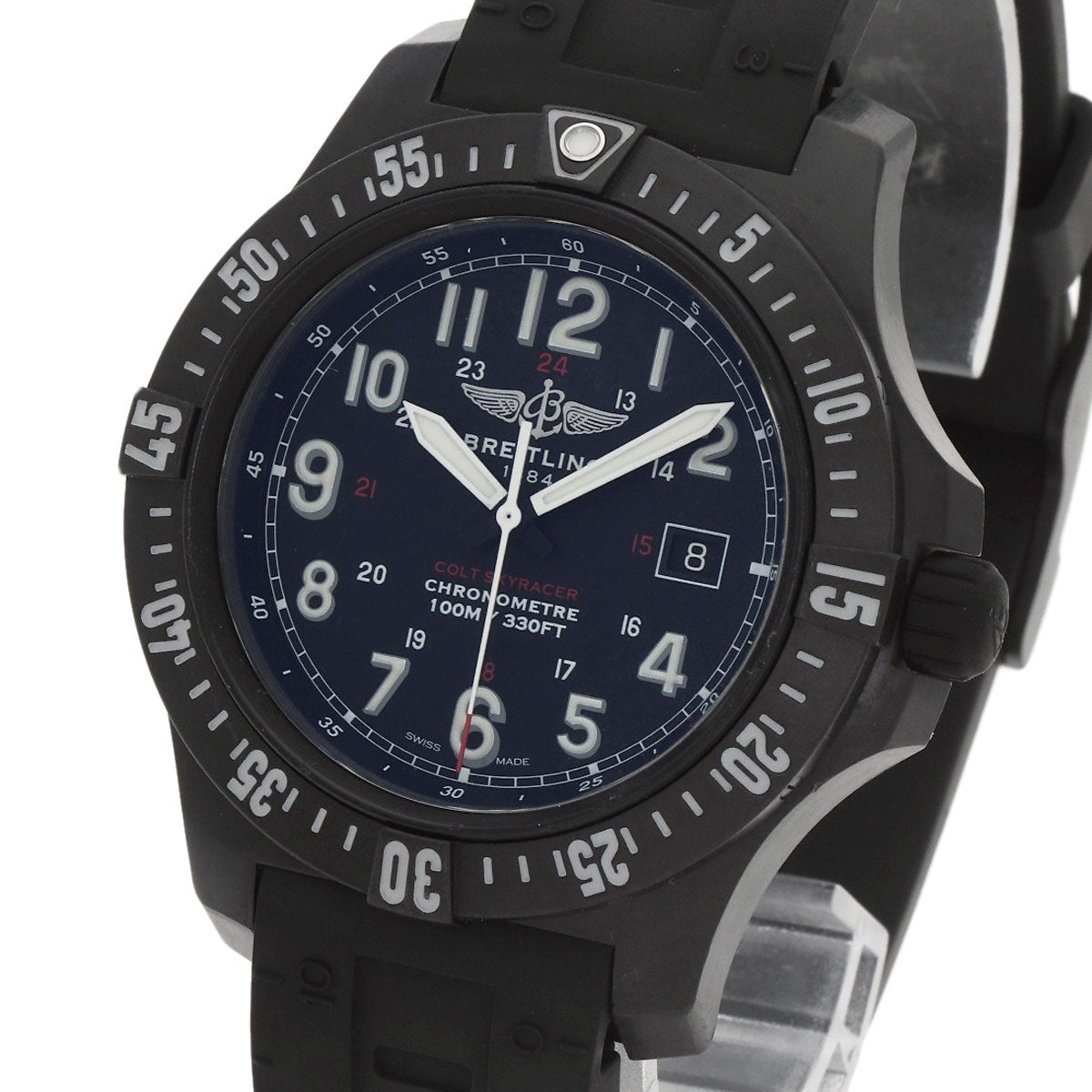 Breitling Watches Quartz X74320 Bright Light, Resin Black Colt Sky Racer Black Dial Mens
