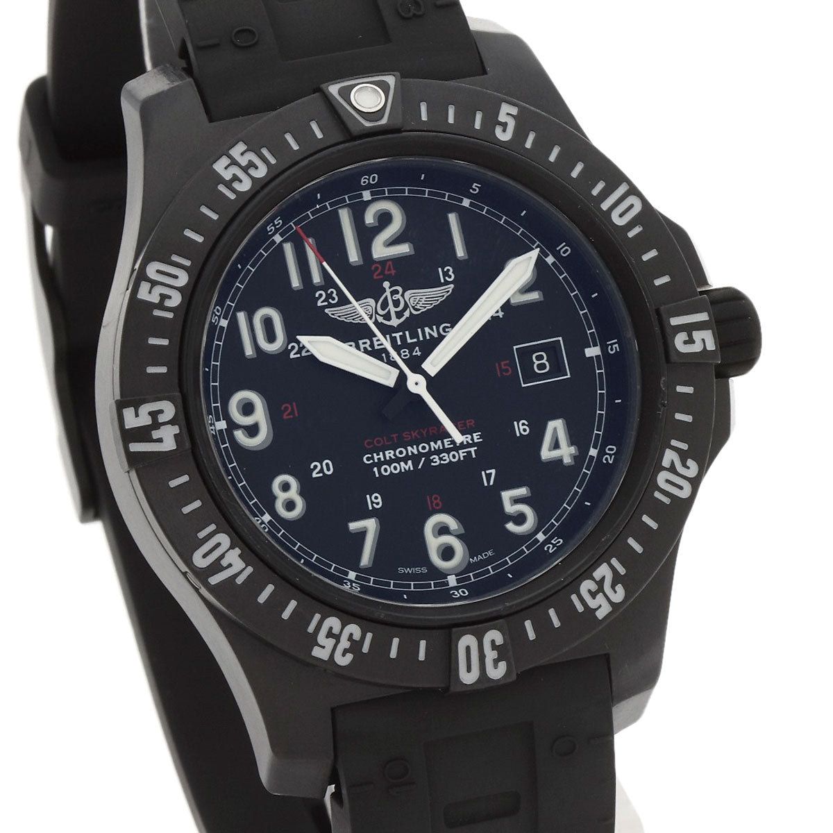 Breitling Watches Quartz X74320 Bright Light, Resin Black Colt Sky Racer Black Dial Mens