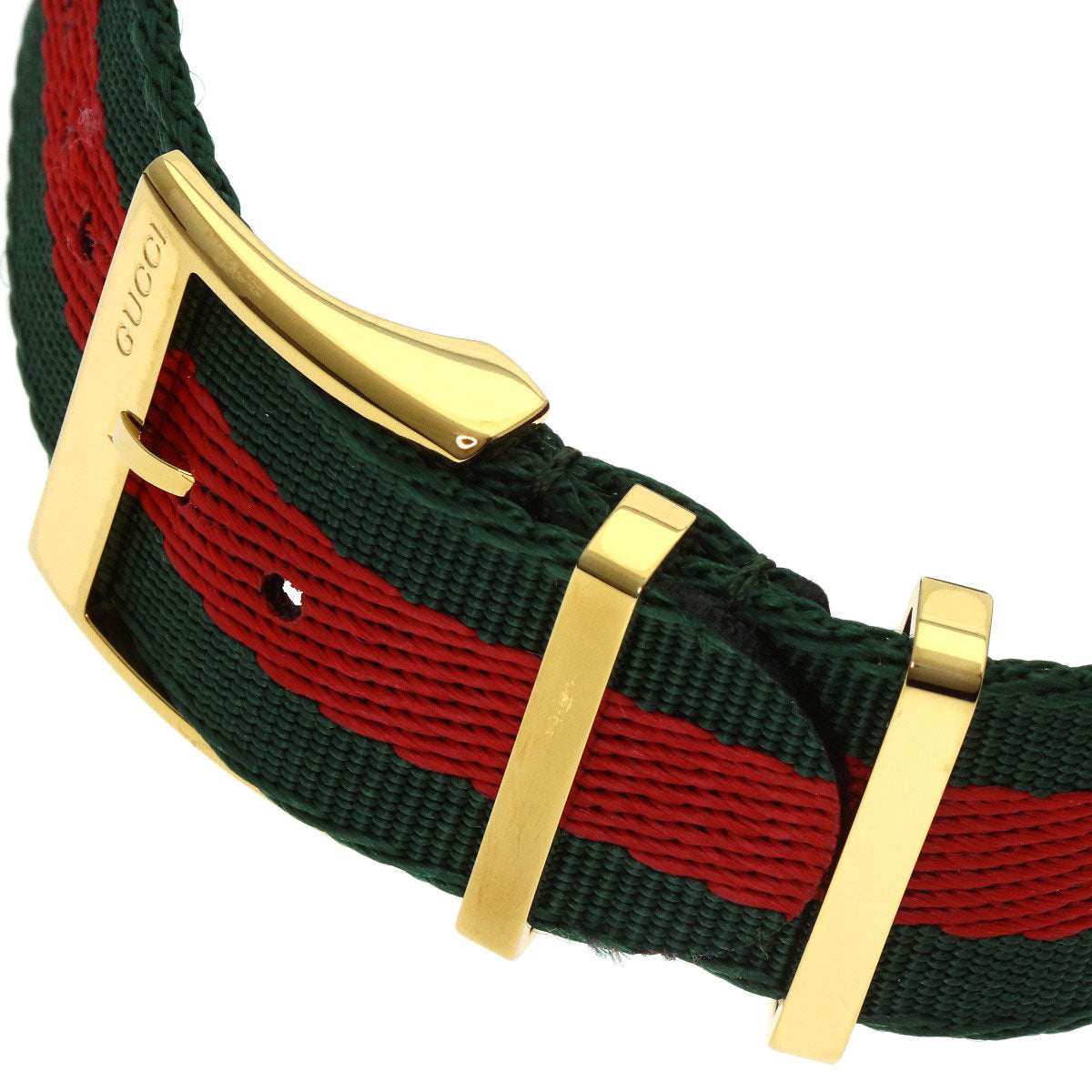 Gucci Watches Quartz Ya126.4 Gold Plated, Nylon Gold G Timeless Marche De Merveille Red X Green