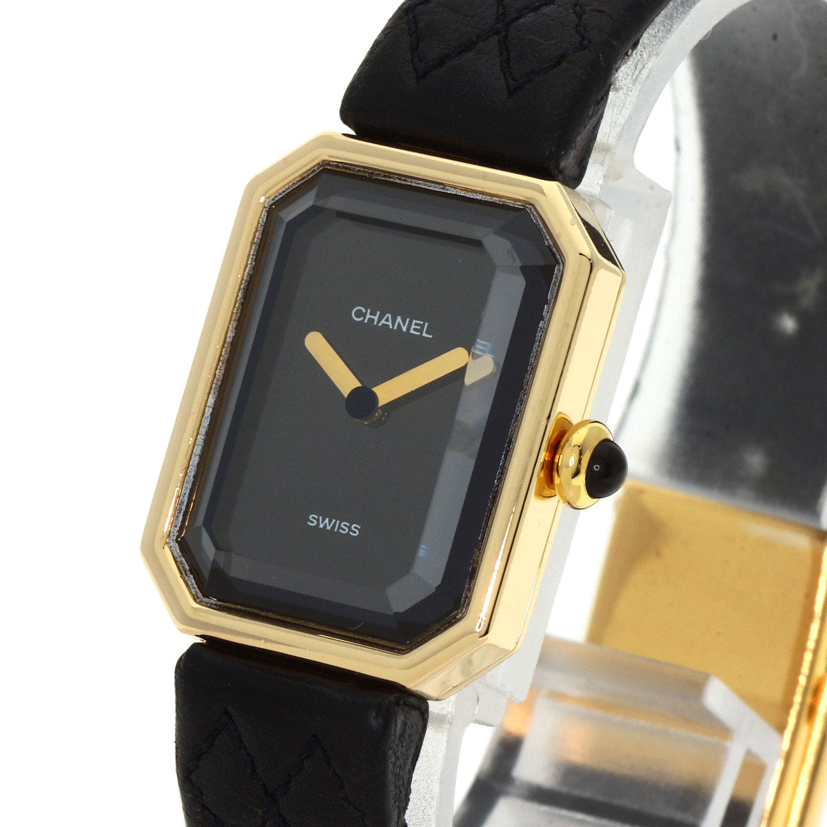 Chanel Watches Quartz H0090 K18Yg, Leather Gold Premiere Black Dial Women
