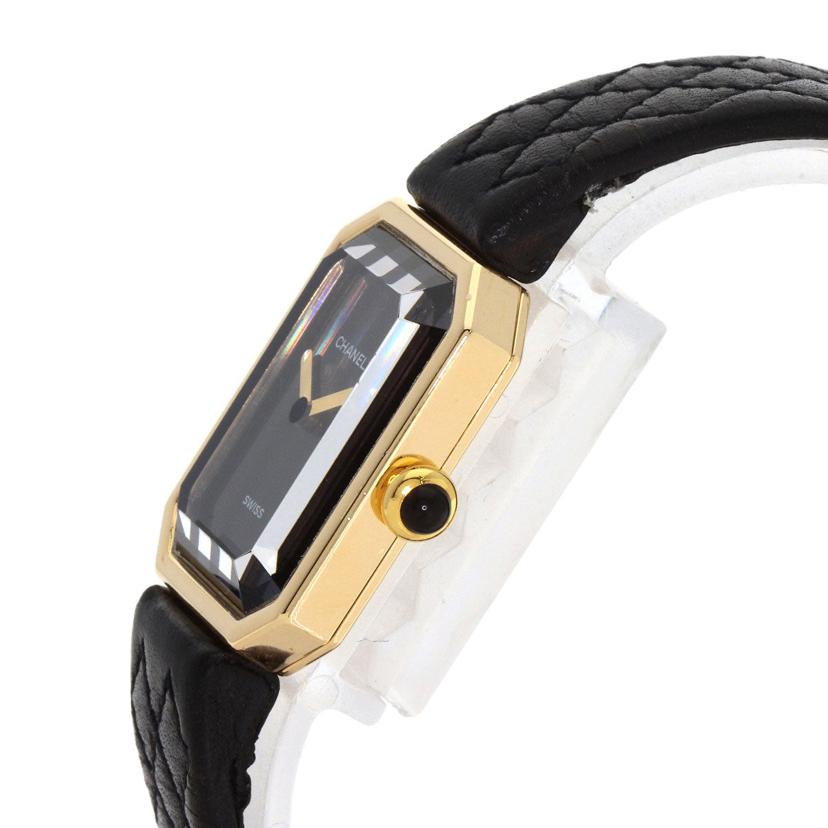 Chanel Watches Quartz H0090 K18Yg, Leather Gold Premiere Black Dial Women