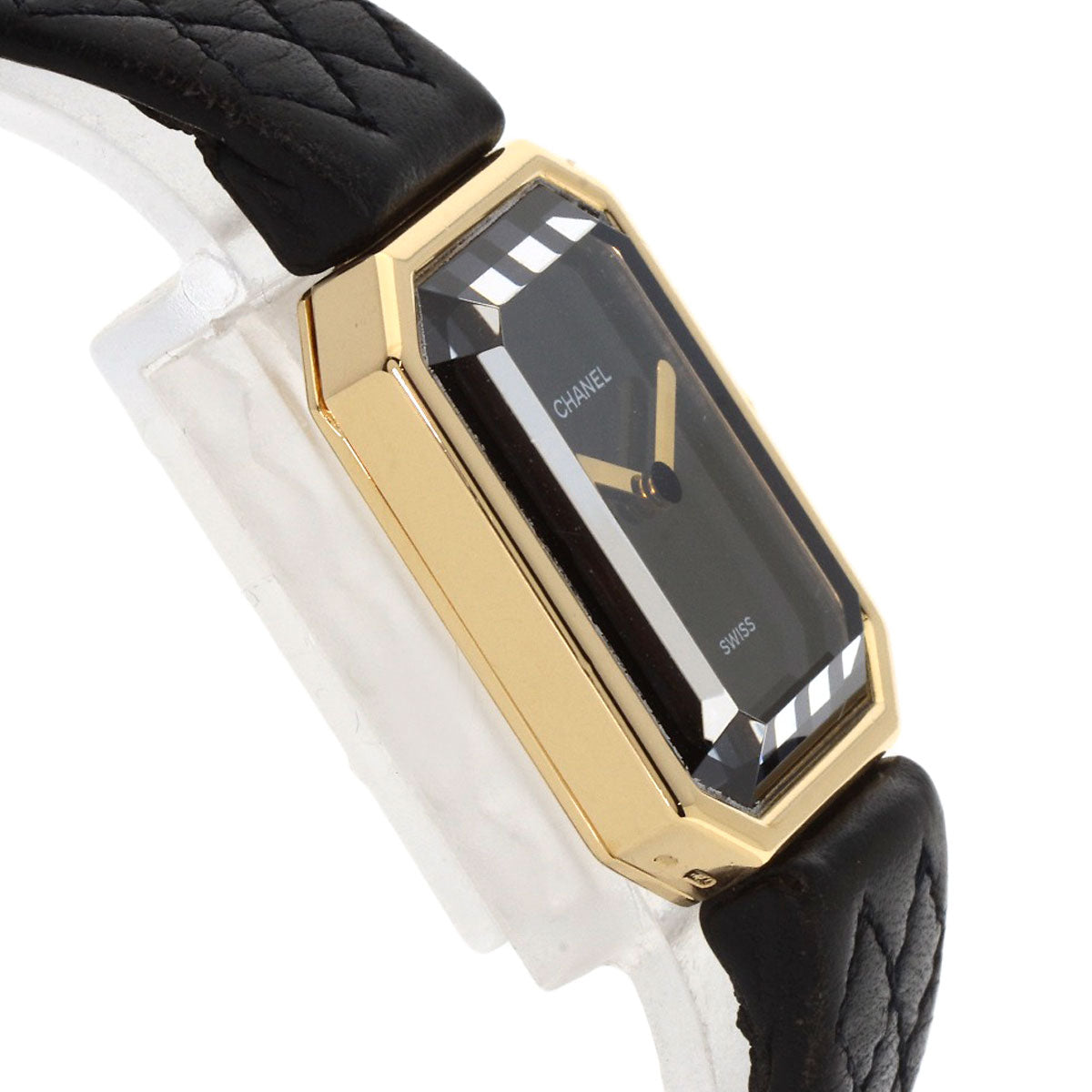 Chanel Watches Quartz H0090 K18Yg, Leather Gold Premiere Black Dial Women