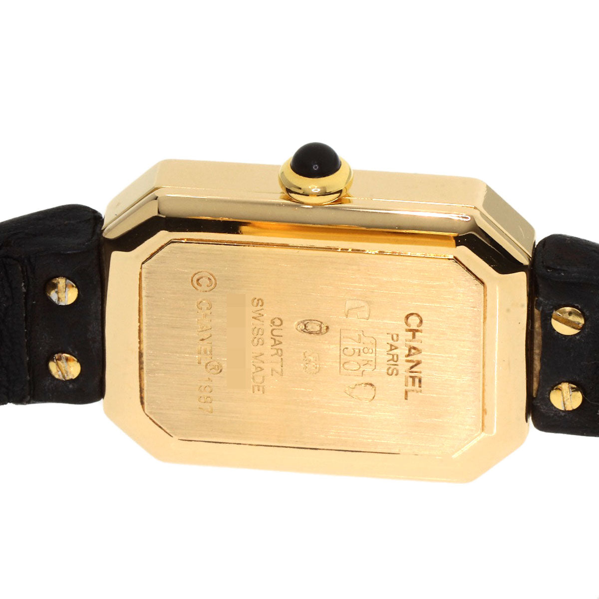 Chanel Watches Quartz H0090 K18Yg, Leather Gold Premiere Black Dial Women