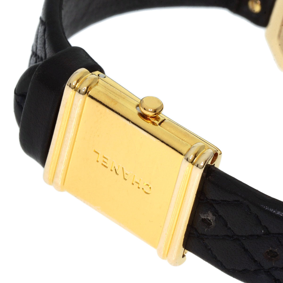 Chanel Watches Quartz H0090 K18Yg, Leather Gold Premiere Black Dial Women