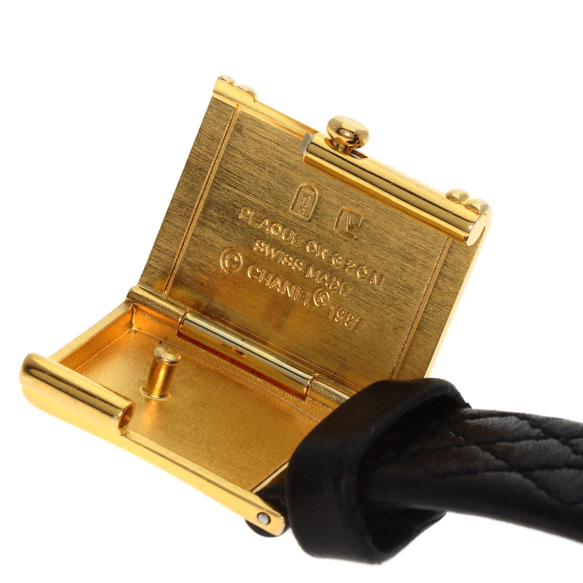 Chanel Watches Quartz H0090 K18Yg, Leather Gold Premiere Black Dial Women