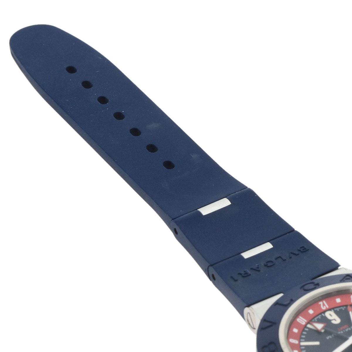 Bvlgari Watches Mechanical Automatic Bb40Atgmt Aluminum, Rubber Blue Aluminum Gmt Blue Dial Mens