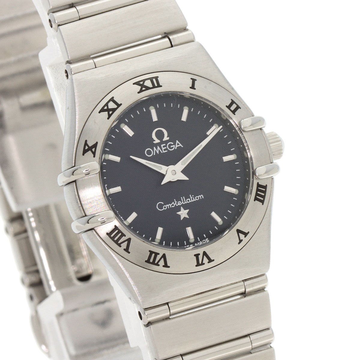 Omega Watches Quartz 1562.40 Stainless Steel , Stainless Steel Silver Constellation Mini Navy Dial