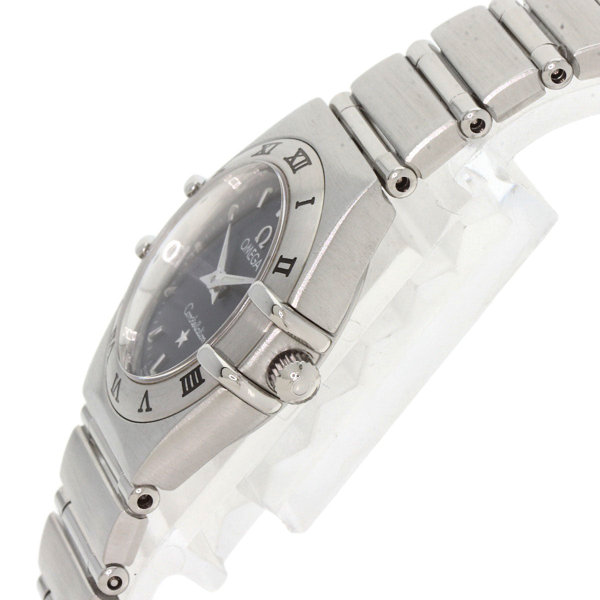Omega Watches Quartz 1562.40 Stainless Steel , Stainless Steel Silver Constellation Mini Navy Dial