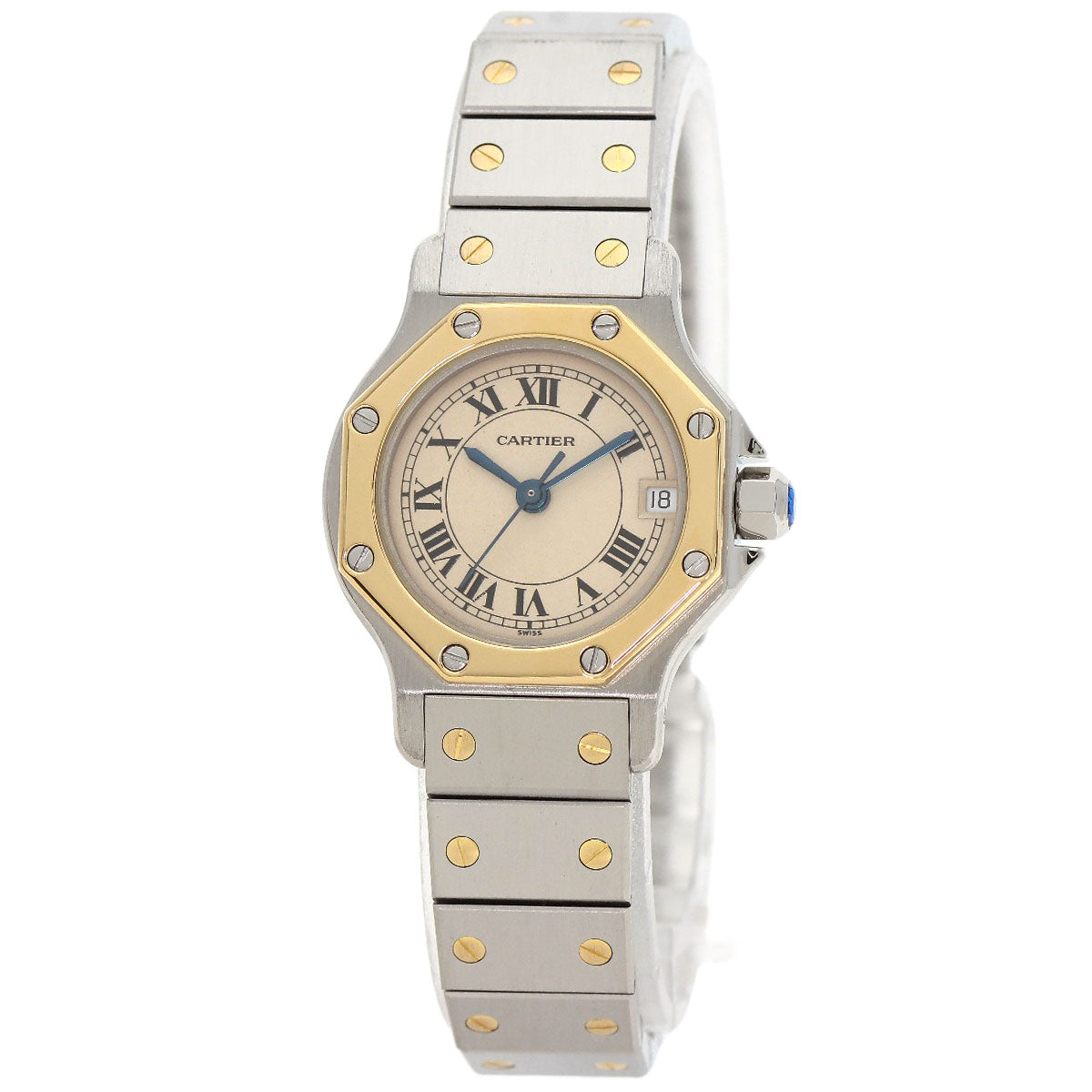 Cartier Watches Quartz W2001683 Stainless Steel Gold Santos Octagon Sm Ivory Dial