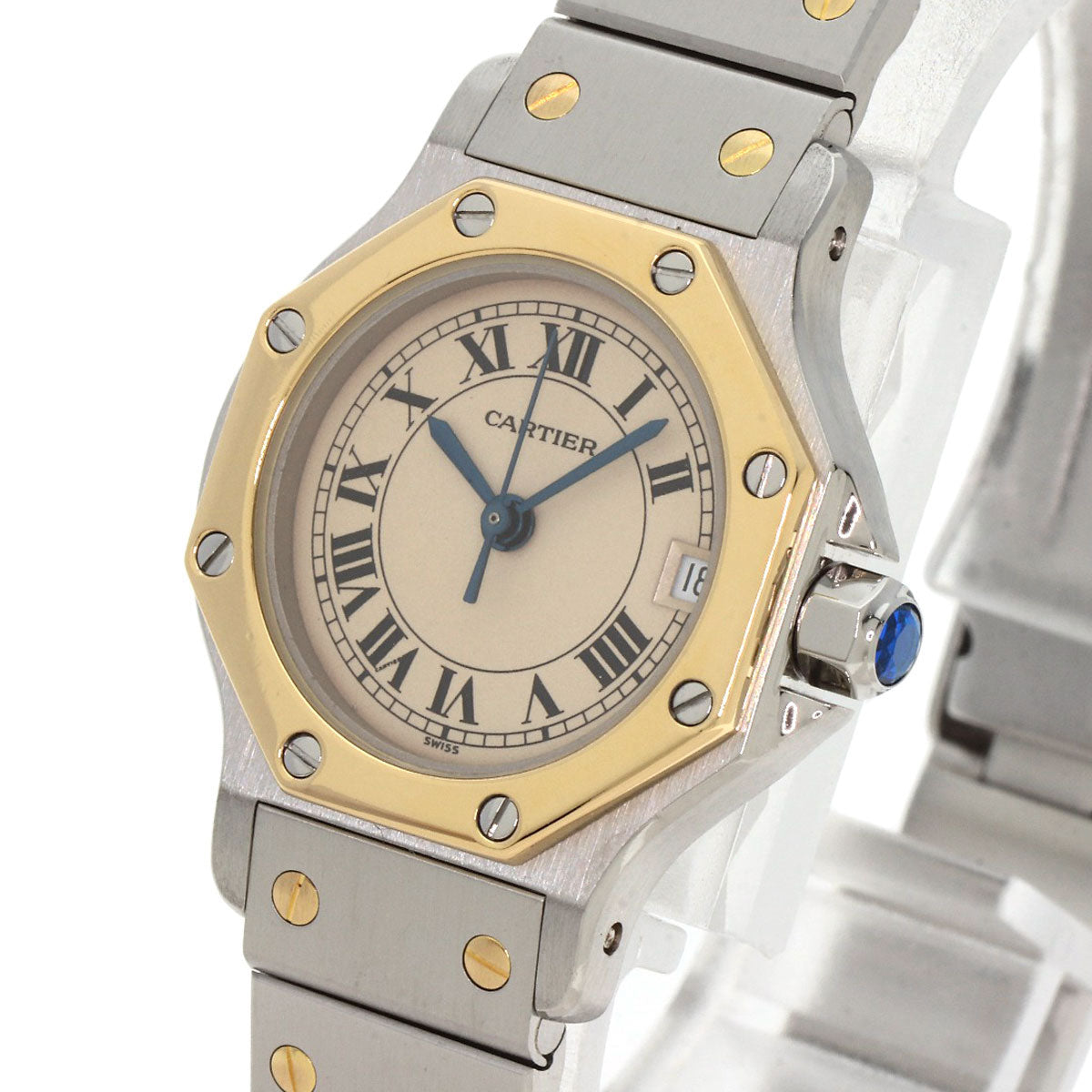 Cartier Watches Quartz W2001683 Stainless Steel Gold Santos Octagon Sm Ivory Dial