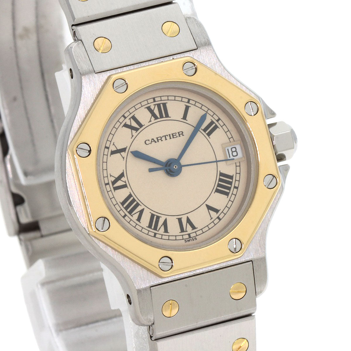 Cartier Watches Quartz W2001683 Stainless Steel Gold Santos Octagon Sm Ivory Dial