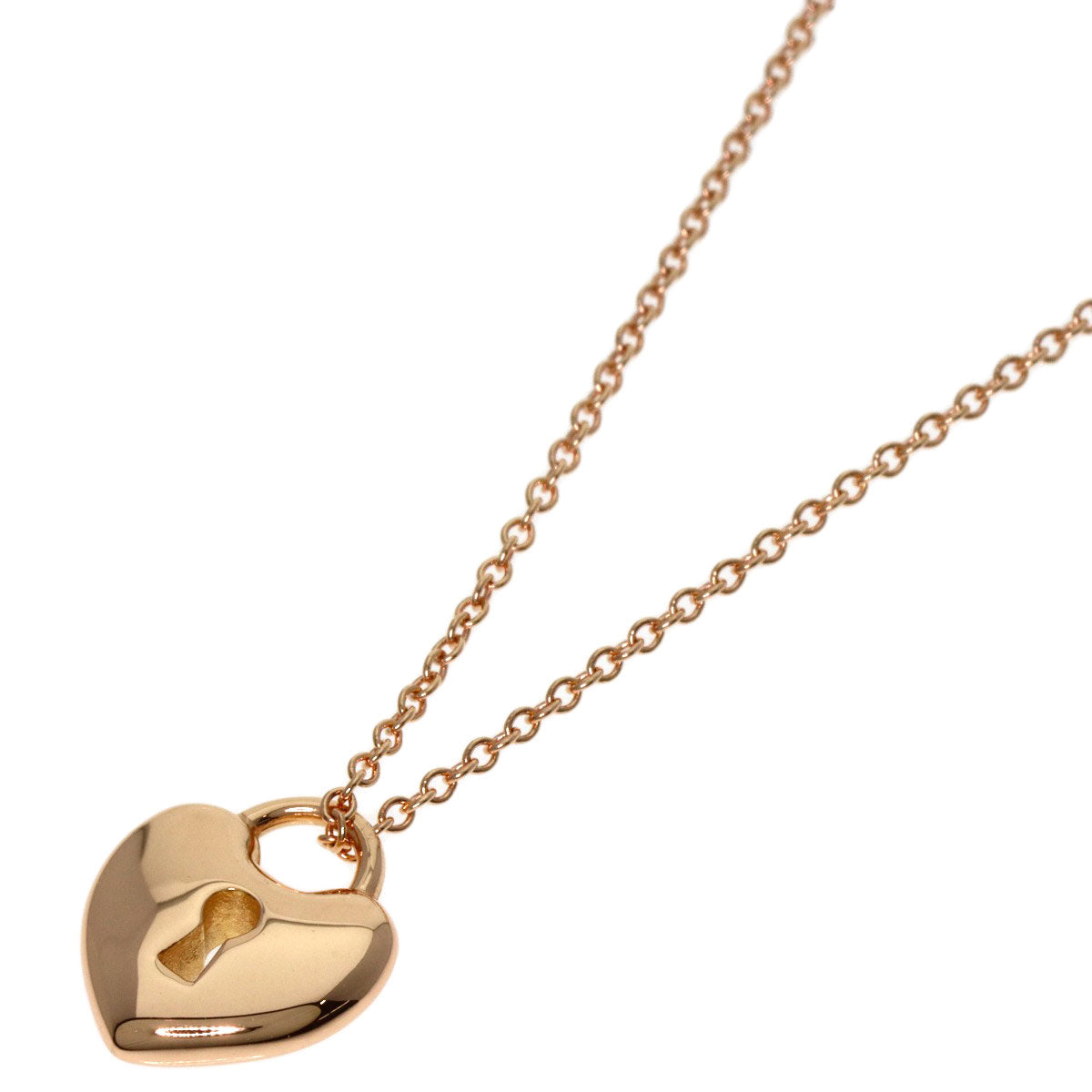 Tiffany&Co. Necklace 18K Pink Gold Gold Heart Lock