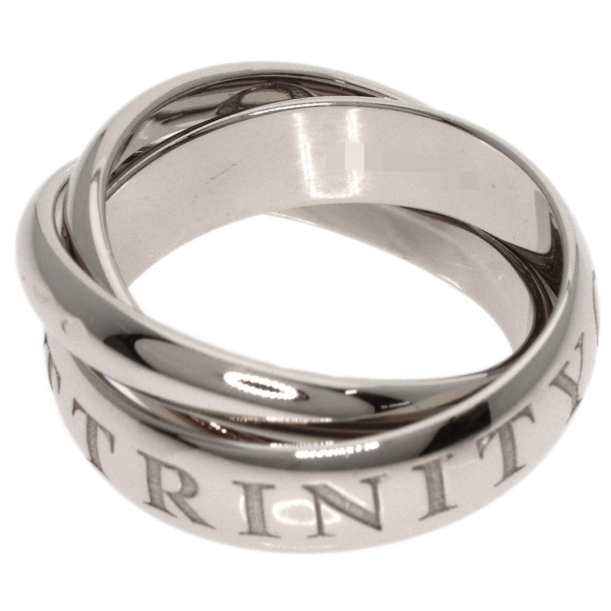 Cartier Ring K18Wg Silver Trinity 1998 Christmas Limited #52