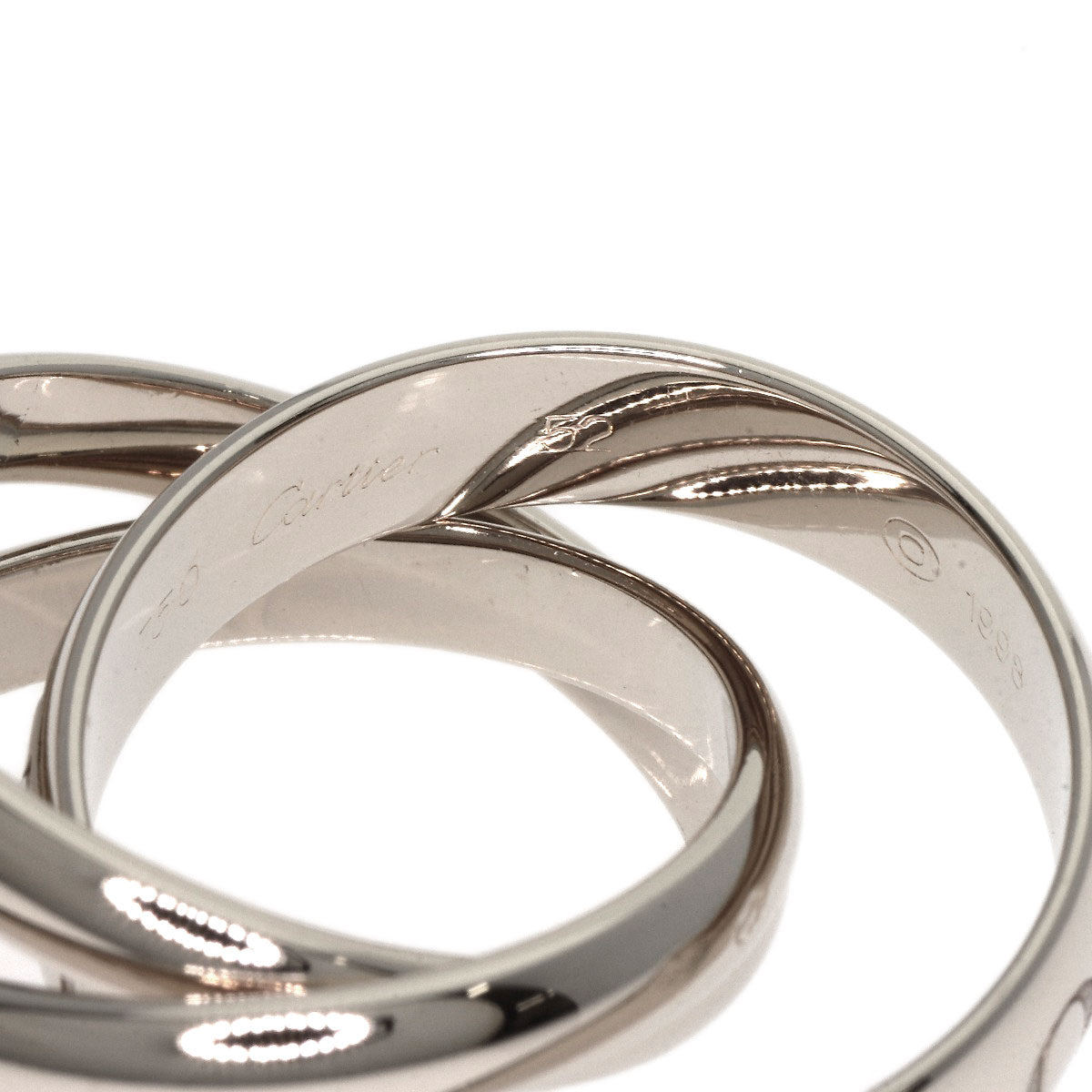 Cartier Ring K18Wg Silver Trinity 1998 Christmas Limited #52