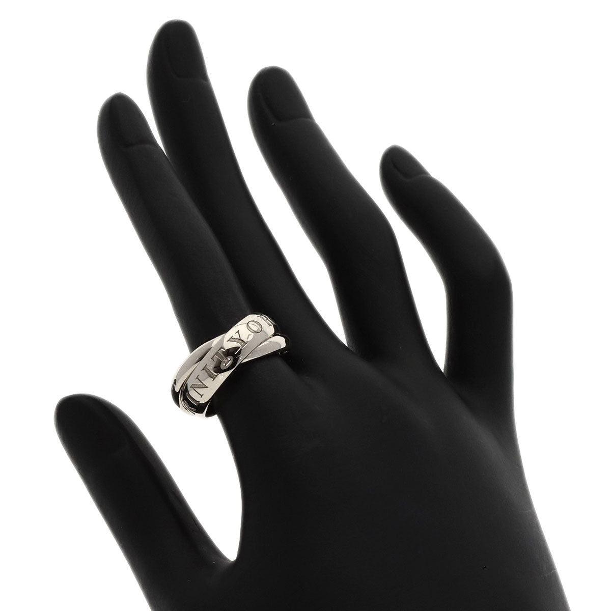 Cartier Ring K18Wg Silver Trinity 1998 Christmas Limited #52