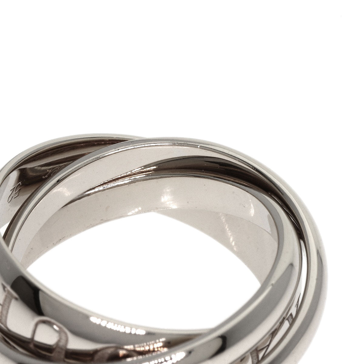 Cartier Ring K18Wg Silver Trinity 1998 Christmas Limited #52