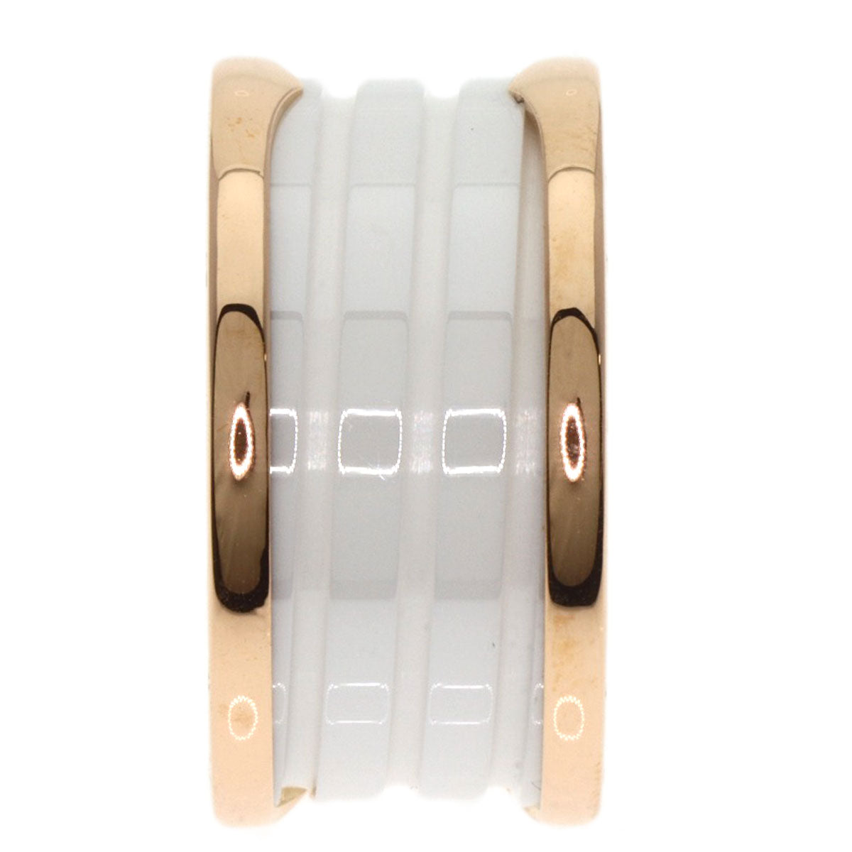 Bvlgari Ring 18K Pink Gold Gold B-Zero1 B-Zero One 4-Band White Ceramic #57